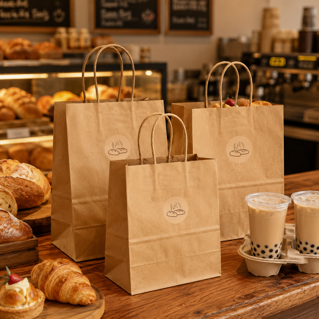 Bakery kraft shopping bags