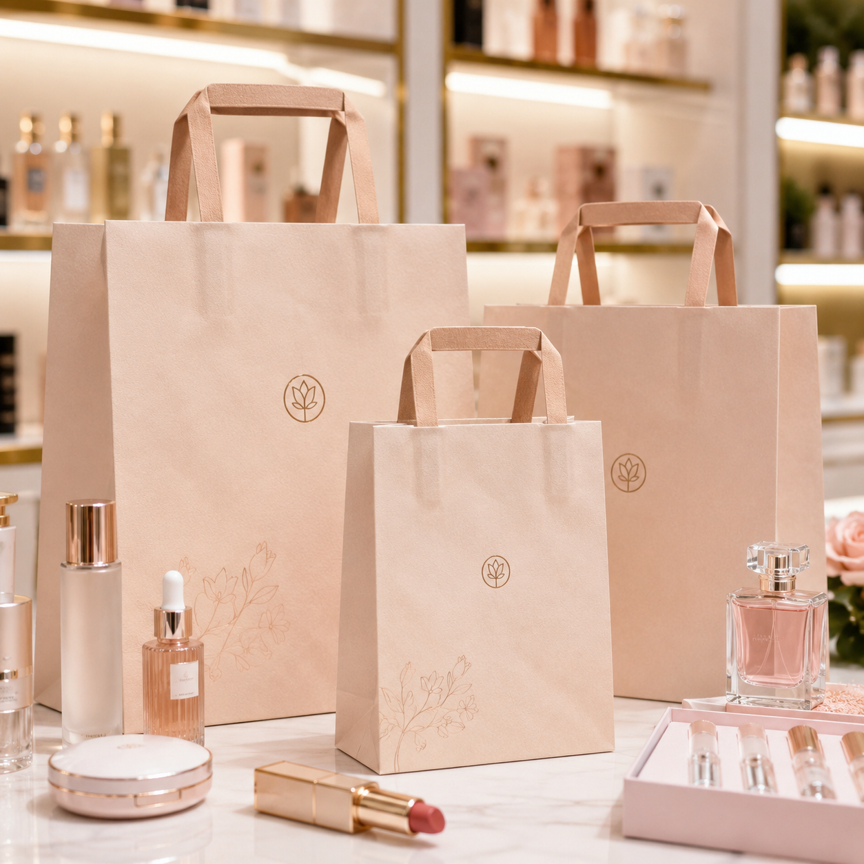 Beauty kraft shopping bag