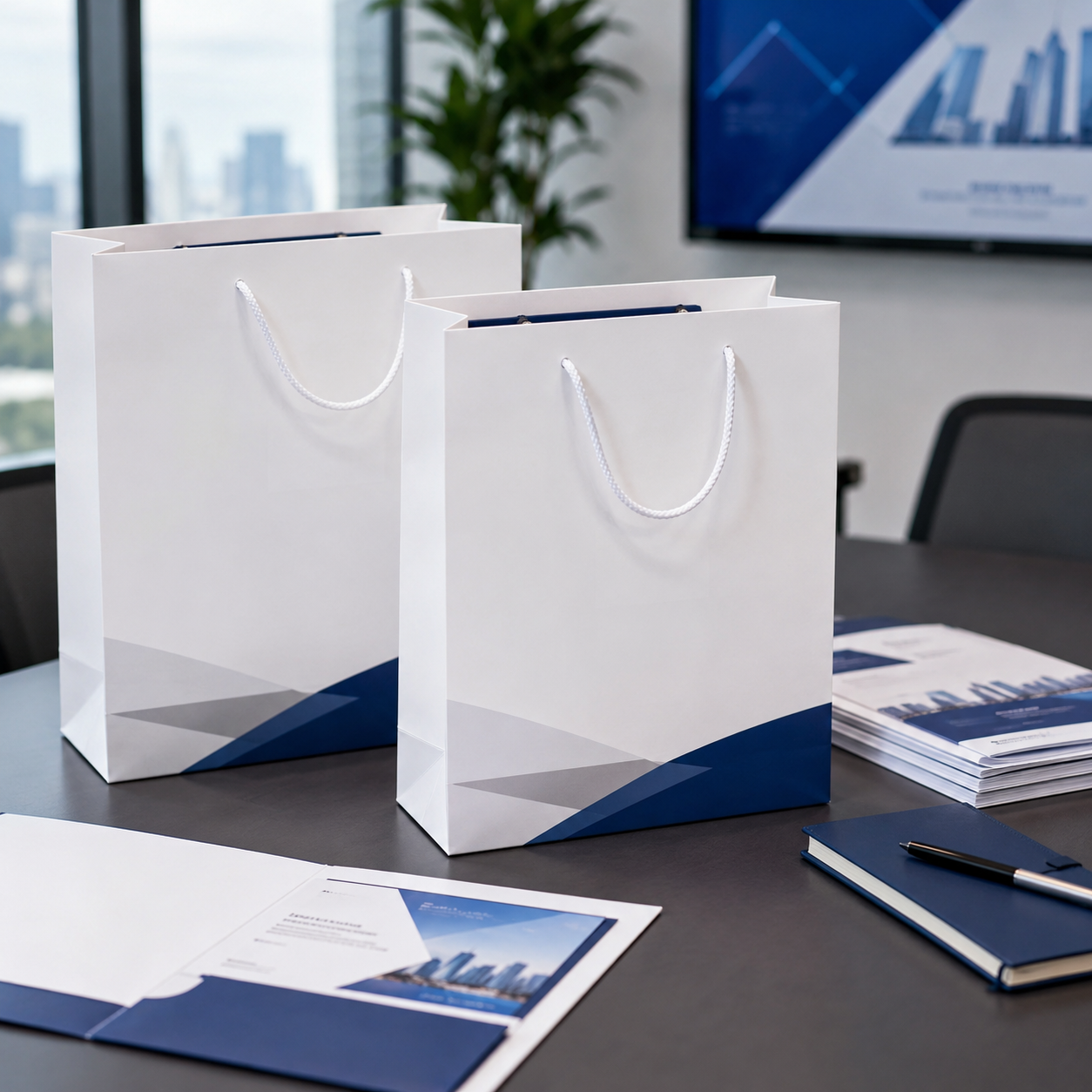 Corporate white-card bag